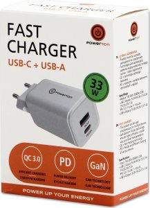 Powerton Zasilacz / sieciowy adapter 33W, 2-portowy, USB-C, USB-A 6