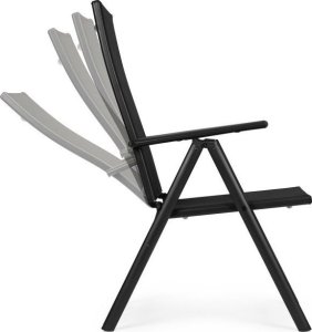 Zestaw Krzeseł Ogrodowych 4 sztuki Regulowane Czarne 11