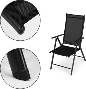 Zestaw Krzeseł Ogrodowych 4 sztuki Regulowane Czarne 3