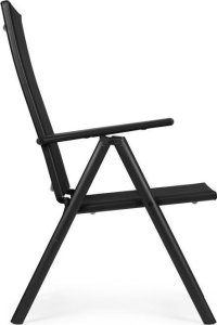 Zestaw Krzeseł Ogrodowych 4 sztuki Regulowane Czarne 5