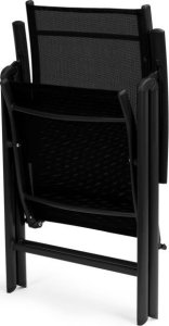 Zestaw Krzeseł Ogrodowych 4 sztuki Regulowane Czarne 6