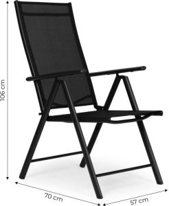 Zestaw Krzeseł Ogrodowych 4 sztuki Regulowane Czarne 7