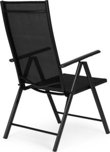 Zestaw Krzeseł Ogrodowych 4 sztuki Regulowane Czarne 8