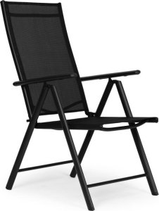 Zestaw Krzeseł Ogrodowych 4 sztuki Regulowane Czarne 9