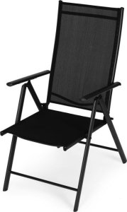 Zestaw Krzeseł Ogrodowych 4 sztuki Regulowane Czarne 10