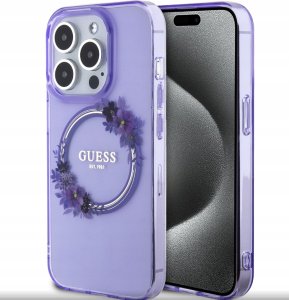 "PC/TPU Flowers Ring Glossy Logo MagSafe Case iPhone 15 Pro" Purple 1