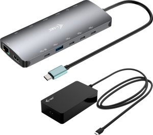 I-TEC USB-C Metal NanoDock 2xHDMI 1xUSB-C Video 1xGLAN 1xAudio/Mic 1xSD/microSD 1xUSB 3.2 3xUSB-C 3.2 Gen2 2xUSB 2.0 PD140W+charger 1