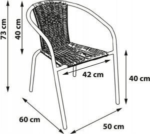 Zestaw ogrodowy obiadowy na taras Stół BERGOMO 140x80 dla 6 osób szary 3