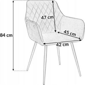 Krzesło tapicerowane kubełkowe romby do jadalni salonu Maria szare 3