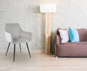 Krzesło tapicerowane kubełkowe romby do jadalni salonu Maria szare 7