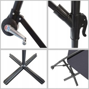 Parasol ogrodowy z wysięgnikiem Grafitowy 3,5 m. OGP04 4