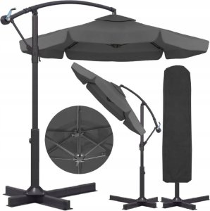 Parasol ogrodowy z wysięgnikiem Grafitowy 3,5 m. OGP04 5