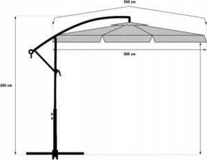 Parasol ogrodowy z wysięgnikiem Grafitowy 3,5 m. OGP04 6