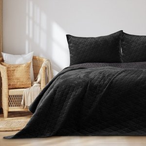 AmeliaHome Narzuta na łóżko LAILA styl glamour 240x260 czarna 1