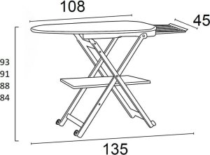 Deska do prasowania do domu STIROCOMODO 135x87x45 cm biała - Arredamenti 6
