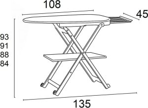 Deska do prasowania do domu STIROCOMODO 135x87x45 brązowa - Arredamenti 5