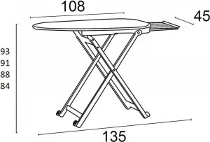Deska do prasowania do domu STIROLIGHT 135x87x45 cm brązowa - Arredamenti 5