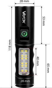 LATARKA KLASYCZNA AKUMULATOROWA USB-C VA0184 VAYOX 250 LUMENÓW 3