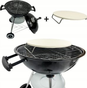 Grill ogrodowy węglowy na kółkach BBQ1001 przenośny czarny 3