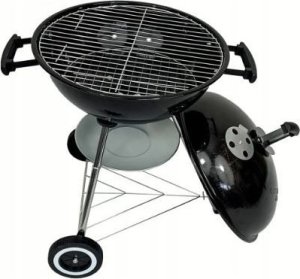 Grill ogrodowy węglowy na kółkach BBQ1001 przenośny czarny 5