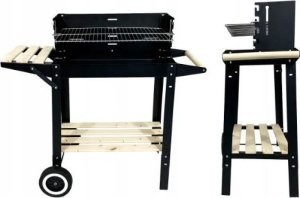 Grill ogrodowy węglowy z półkami na kółkach 11