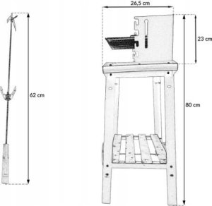 Grill ogrodowy węglowy z półkami na kółkach 3
