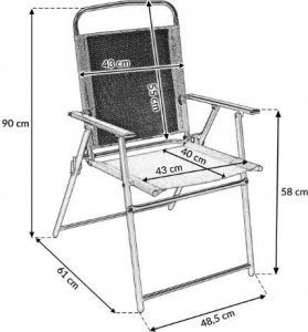 Krzesło ogrodowe składane wygodne LIMA taras balkon czarne 3