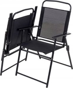 Krzesło ogrodowe składane wygodne LIMA taras balkon czarne 6