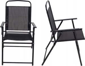 Krzesło ogrodowe składane wygodne LIMA taras balkon czarne 8