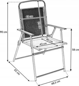 Krzesło ogrodowe składane wygodne LIMA taras balkon c. szare 2