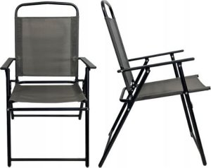 Krzesło ogrodowe składane wygodne LIMA taras balkon c. szare 3