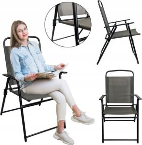 Krzesło ogrodowe składane wygodne LIMA taras balkon c. szare 9