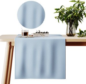 AmeliaHome Obrus CLEAR drukowany boho 40x140 biały + granatowy 1