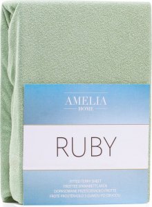 AmeliaHome Prześcieradło RUBY styl klasyczny frotte z gumką 240x220 jasna oliwka 1