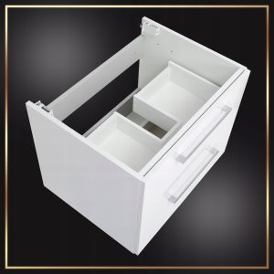 Biała Szafka z Umywalką Konglomerat Viki 60 Bateria Aqqua Click Clack Syfon 3