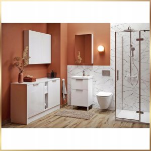 Biała Szafka Łazienkowa Wisząca Lustro 2 Półki Regulowane 50 x 12 x 76 cm 11