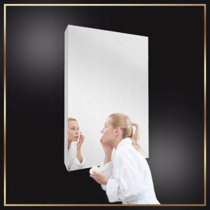 Biała Szafka Łazienkowa Wisząca Lustro 2 Półki Regulowane 50 x 12 x 76 cm 2