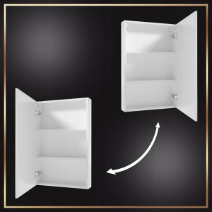 Biała Szafka Łazienkowa Wisząca Lustro 2 Półki Regulowane 50 x 12 x 76 cm 6