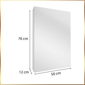 Biała Szafka Łazienkowa Wisząca Lustro 2 Półki Regulowane 50 x 12 x 76 cm 9