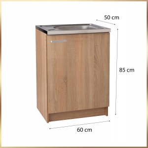 Szafka Kuchenna Sonoma 60 x 50 Zlew Deante + Syfon Bateria Ścienna Obrotowa 11