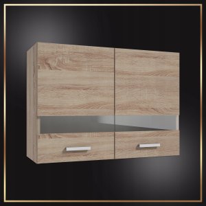 Szafka Kuchenna Wisząca Górna Dąb Truflowy Przeszklenie 80 x 31 x 58 Półka 5