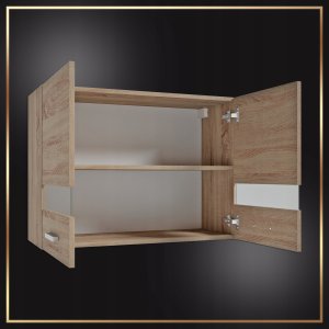 Szafka Kuchenna Wisząca Górna Dąb Truflowy Przeszklenie 80 x 31 x 58 Półka 6