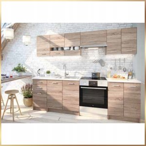 Szafka Kuchenna Wisząca Górna Dąb Truflowy Przeszklenie 80 x 31 x 58 Półka 7