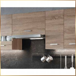 Szafka Kuchenna Wisząca Górna Dąb Truflowy Przeszklenie 80 x 31 x 58 Półka 8