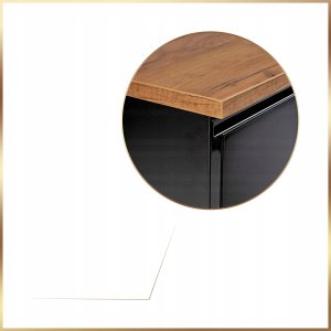 Szafka Wisząca Mod Czarna + Blat Dąb Złoty 100 Połysk Umywalka Nablatowa 50 9