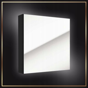 Szafka Wisząca Łazienkowa Z Lustrem Nad Umywalkę Czarna Mat 2 Półki 60 cm 2