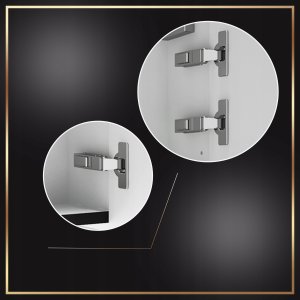 Szafka Wisząca Łazienkowa Z Lustrem Nad Umywalkę Czarna Mat 2 Półki 60 cm 4