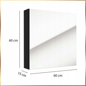 Szafka Wisząca Łazienkowa Z Lustrem Nad Umywalkę Czarna Mat 2 Półki 60 cm 7