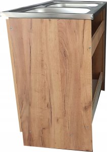 Szafka kuchenna + zlew 80 x50 Dąb złoty 2 komory bateria syfon mocowania 4
