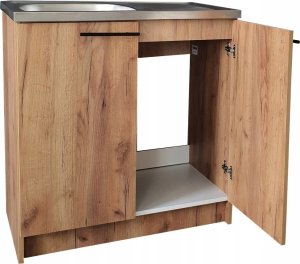 Szafka kuchenna + zlew 80 x50 Dąb złoty 2 komory bateria syfon mocowania 6